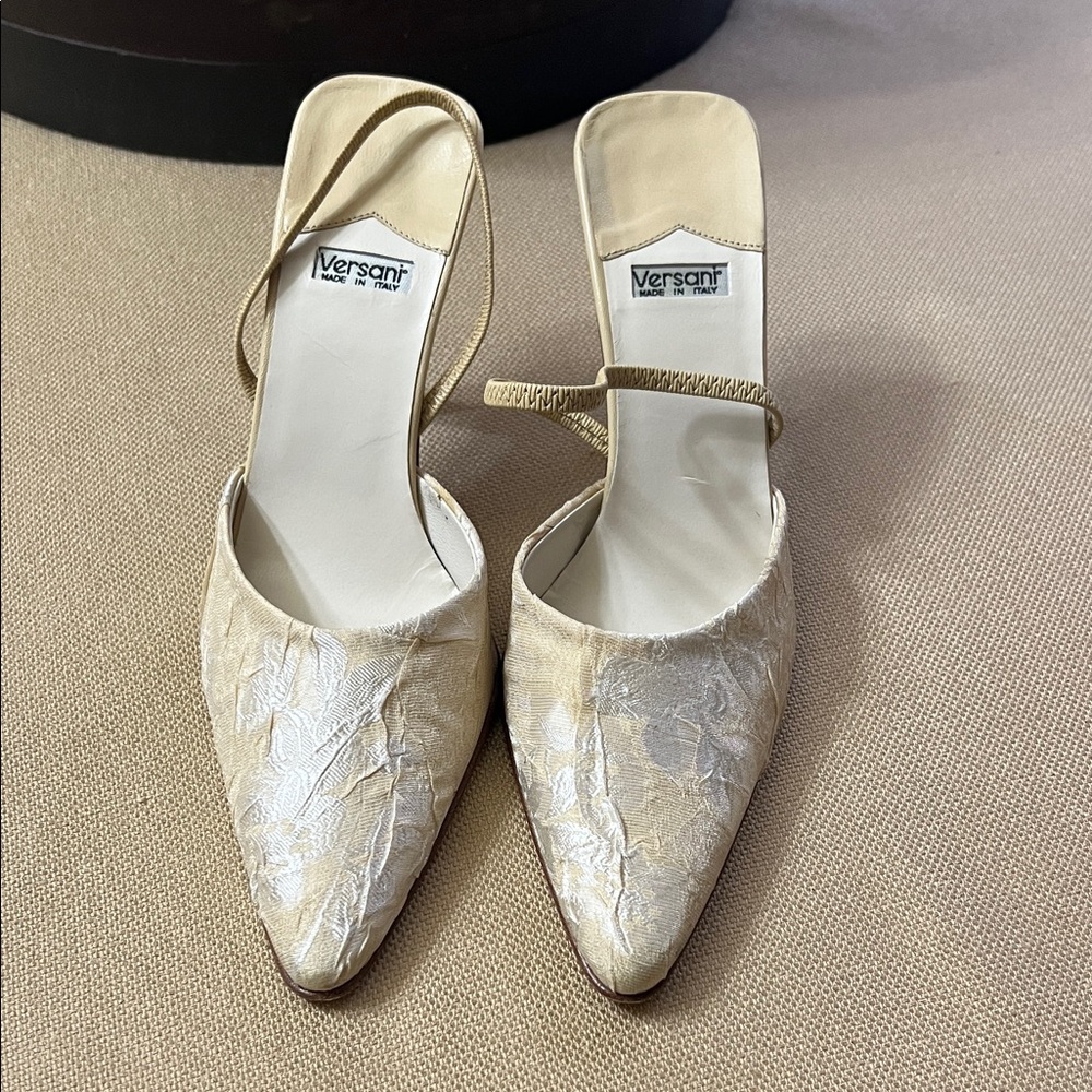 Versani Elegant Cream Heels for Women